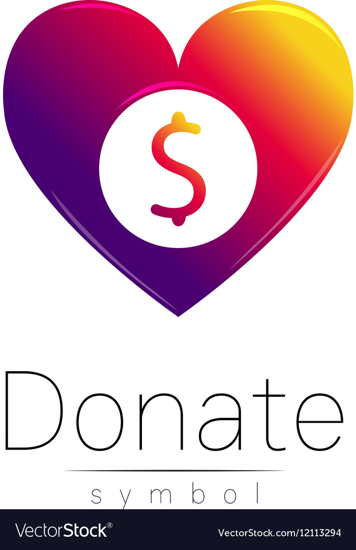 donation sign icon donate money heart charity or vector image
