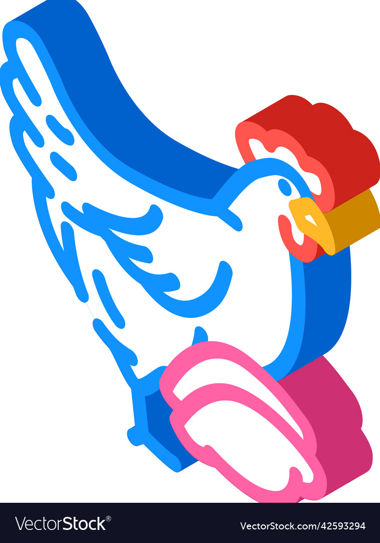 Hen bird meat isometric icon