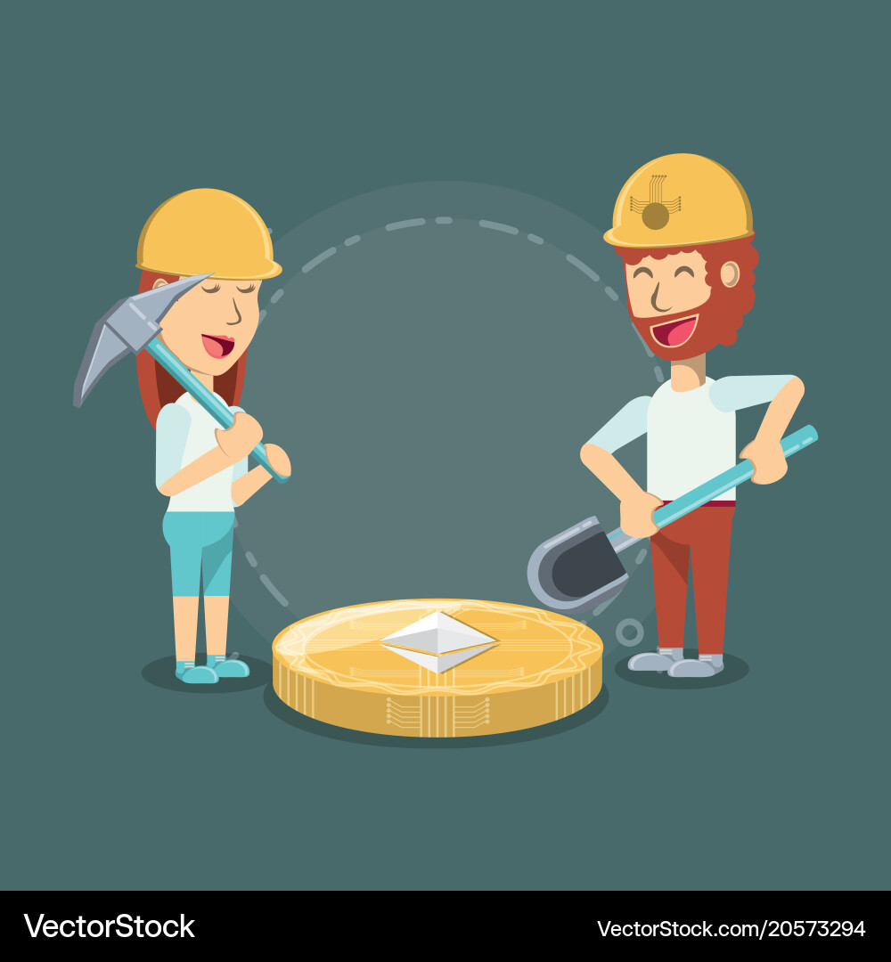Mining cryptocurrency design Royalty Free Vector Image