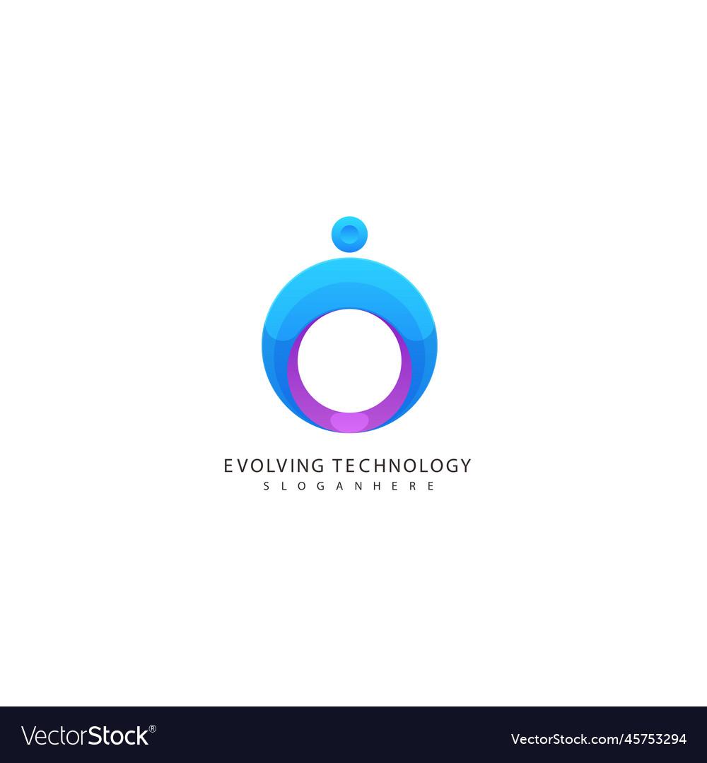 People tech logo with letter o design colorful