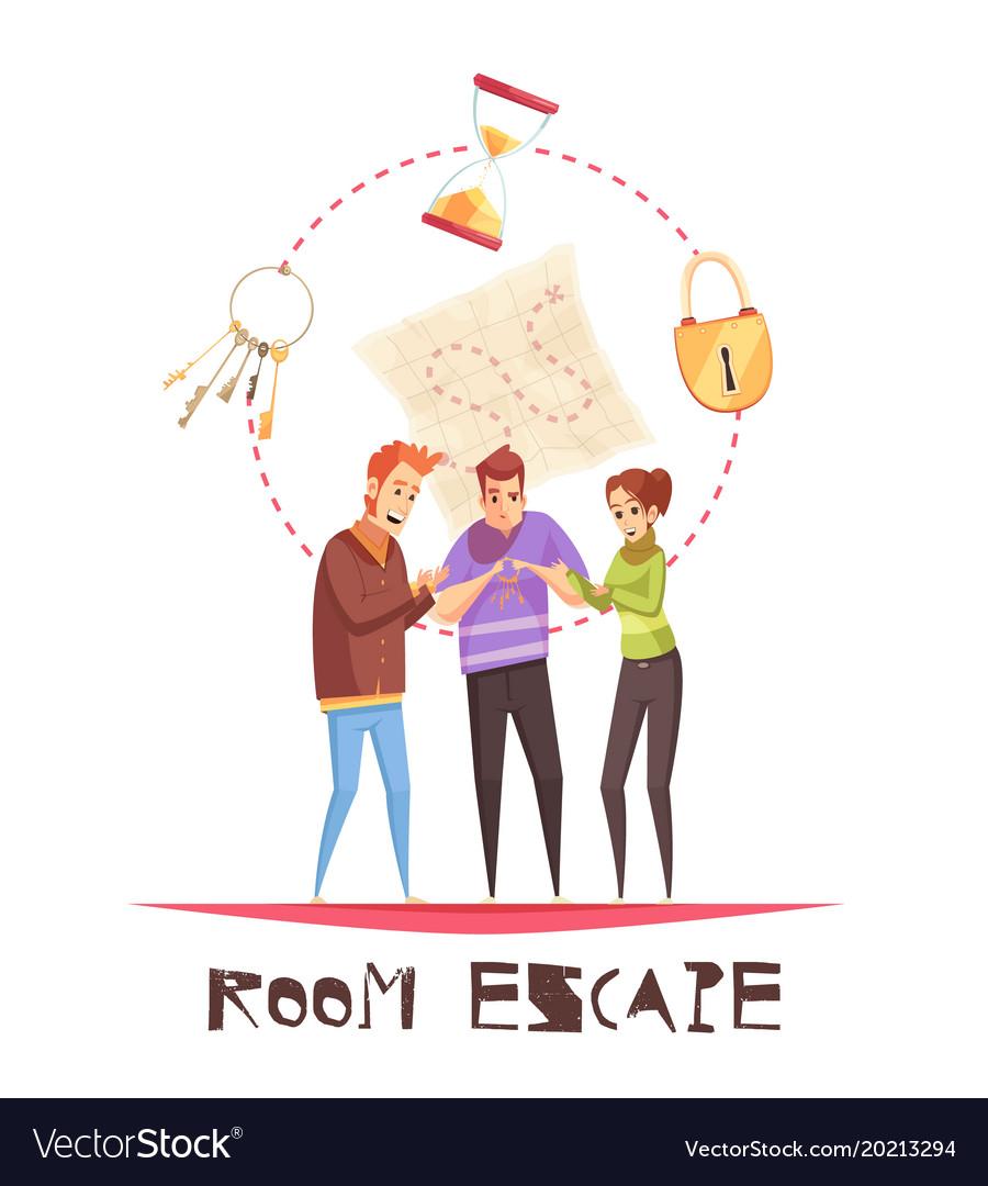 Room escape design concept Royalty Free Vector Image