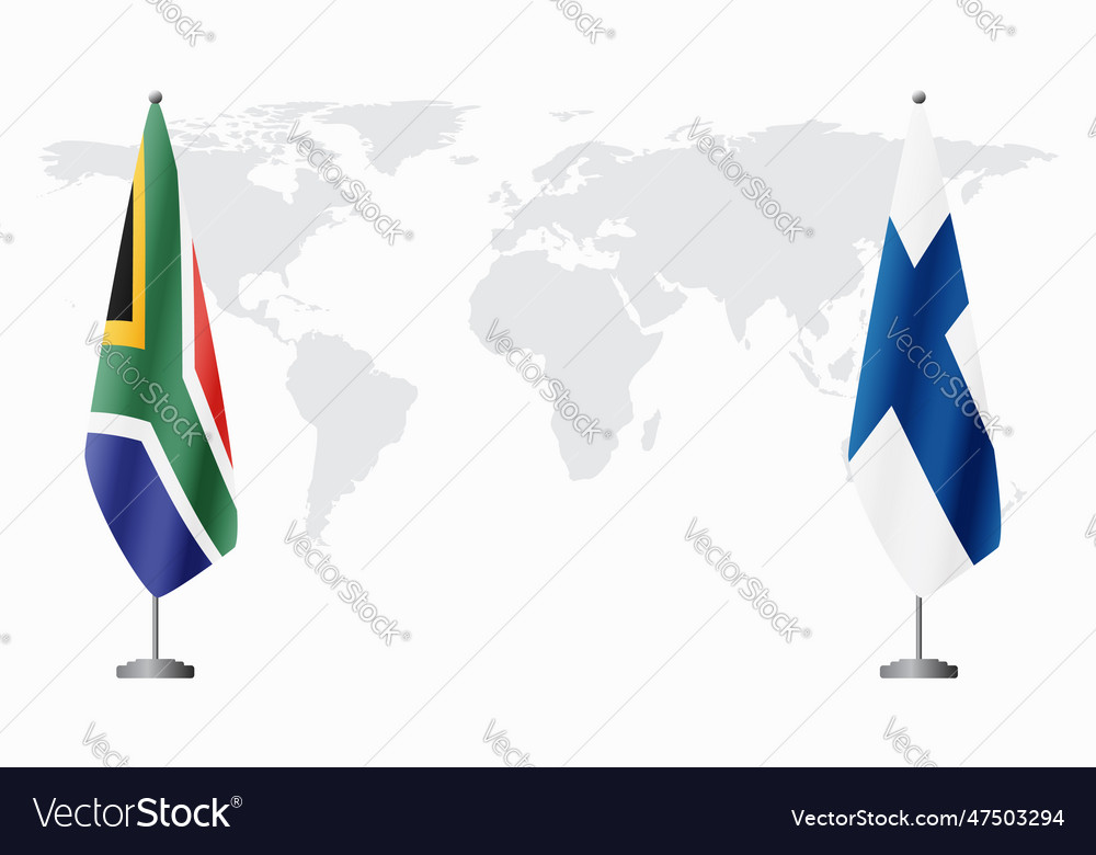 South africa and finland flags for official