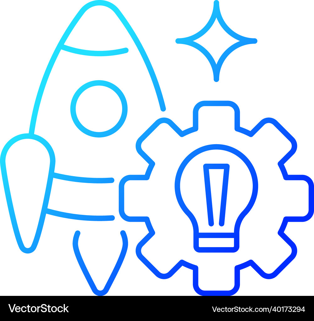 Startup gradient linear icon Royalty Free Vector Image