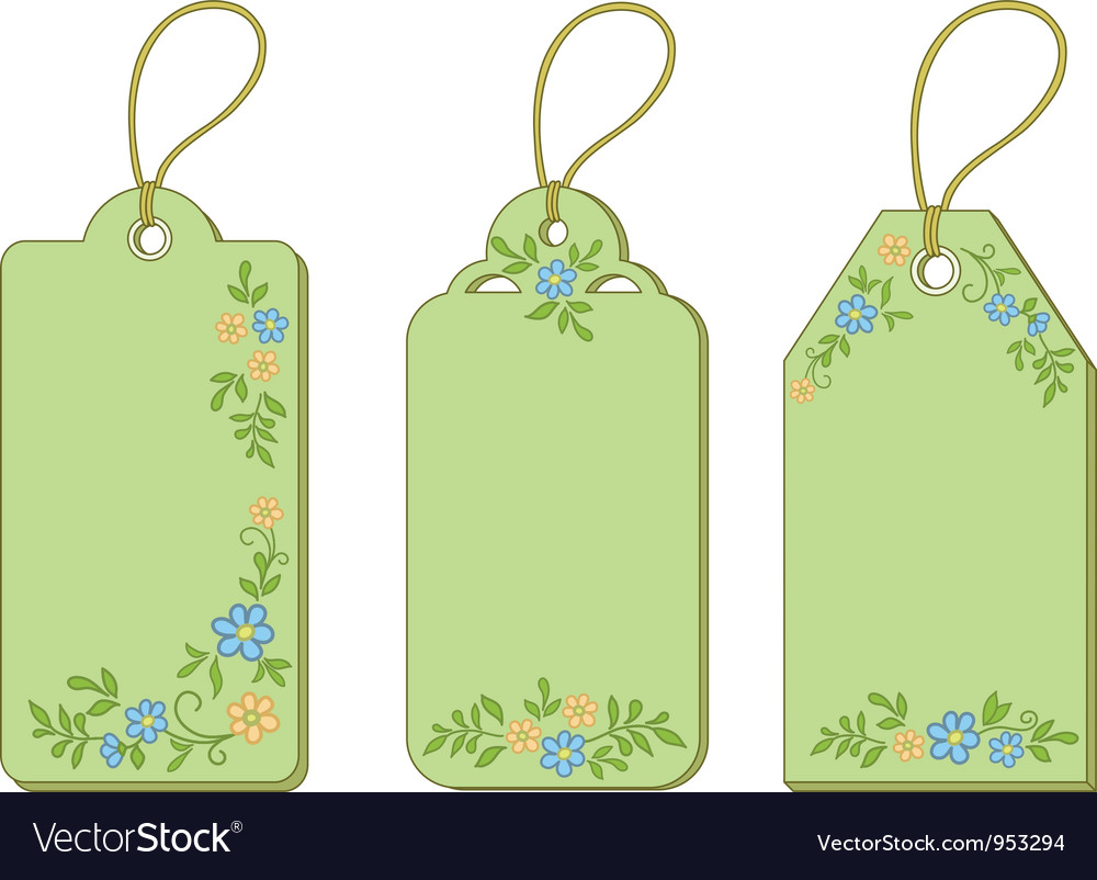 Tags with floral pattern