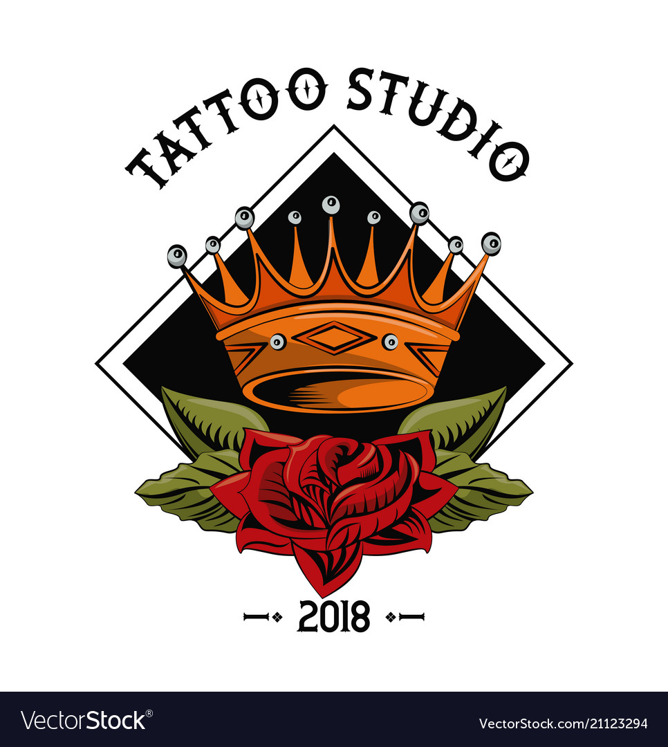 Tattoo studio design Royalty Free Vector Image