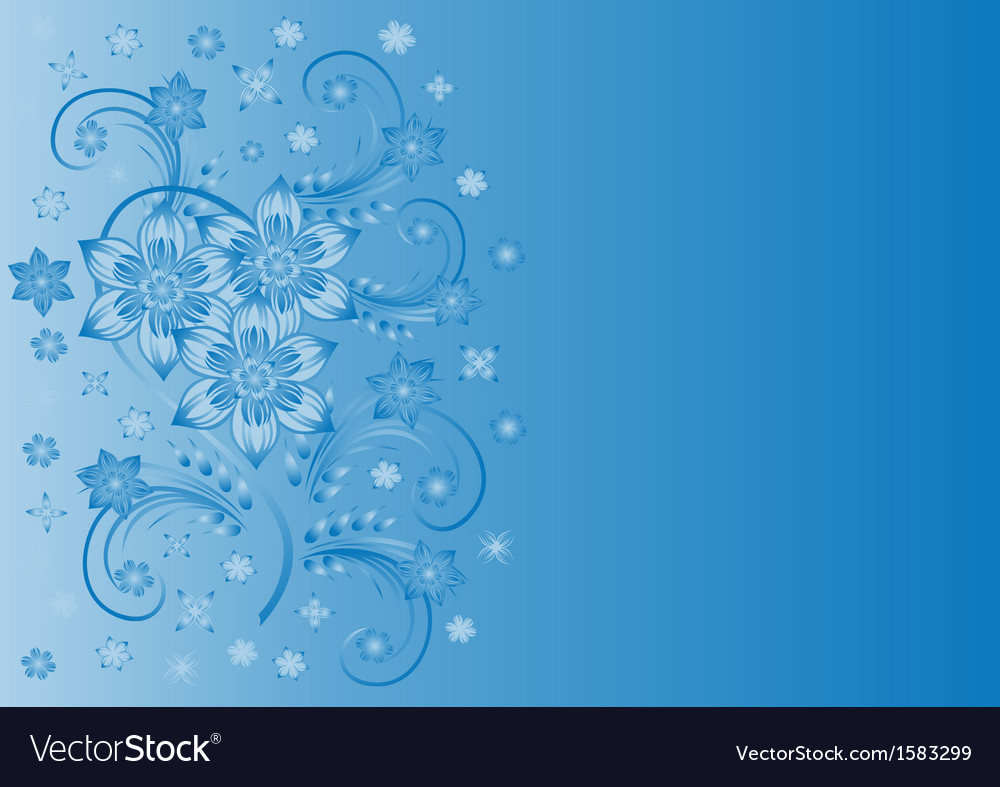 Light Blue Seamless Background With White Flowers Vector Image