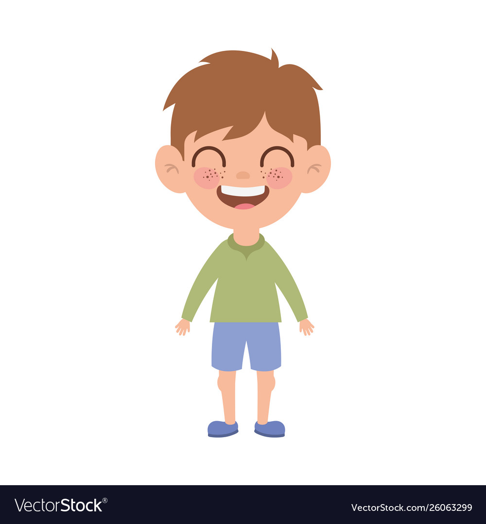 Baby boy standing smiling on white background Vector Image