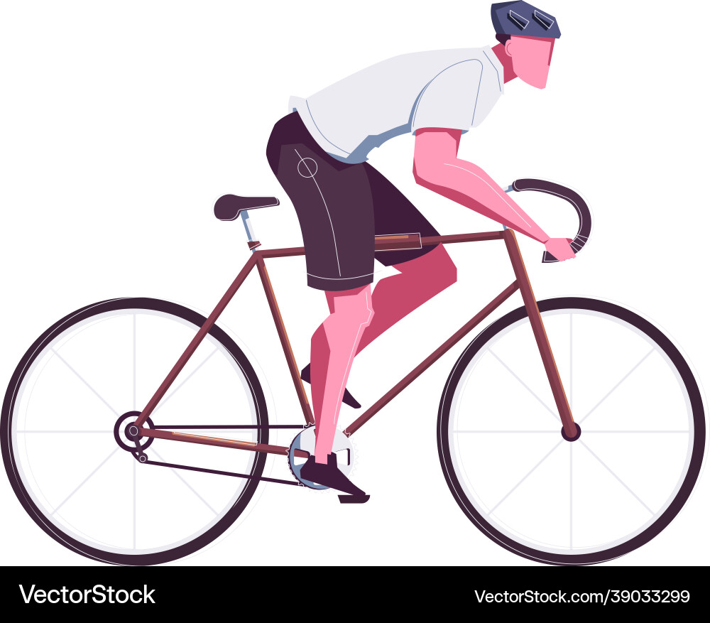 Vector Bicycle Racer Bicycle racer flat composition Royalty Free Vector Image