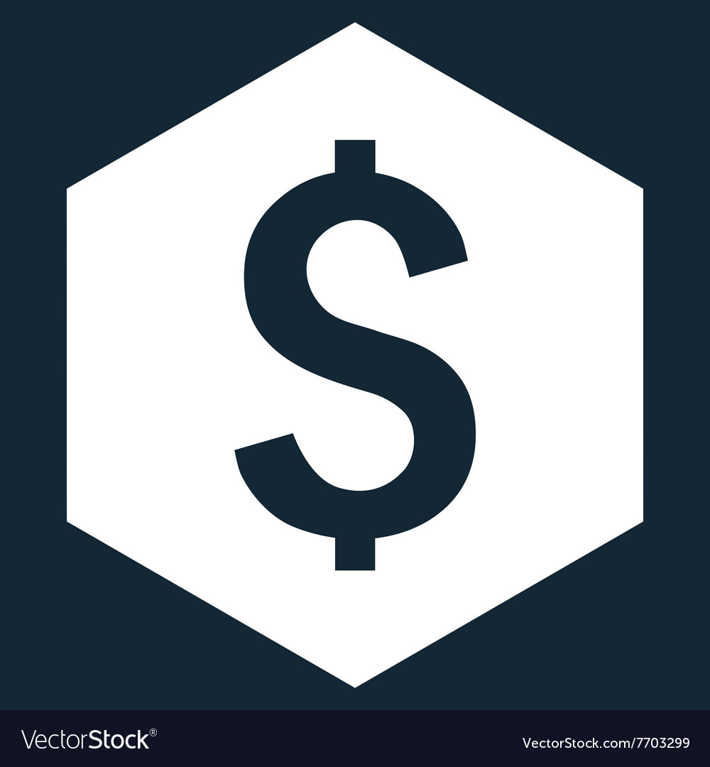 Dollar hexagon flache Symbol