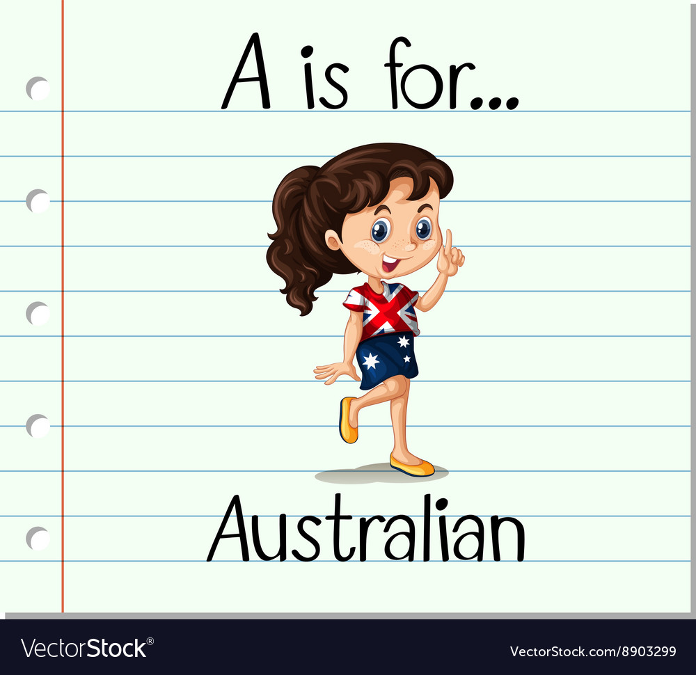 Flashcard letter a is for australian