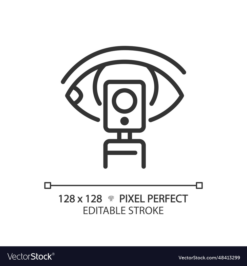 Ophthalmoscope pixel perfect linear icon Vector Image