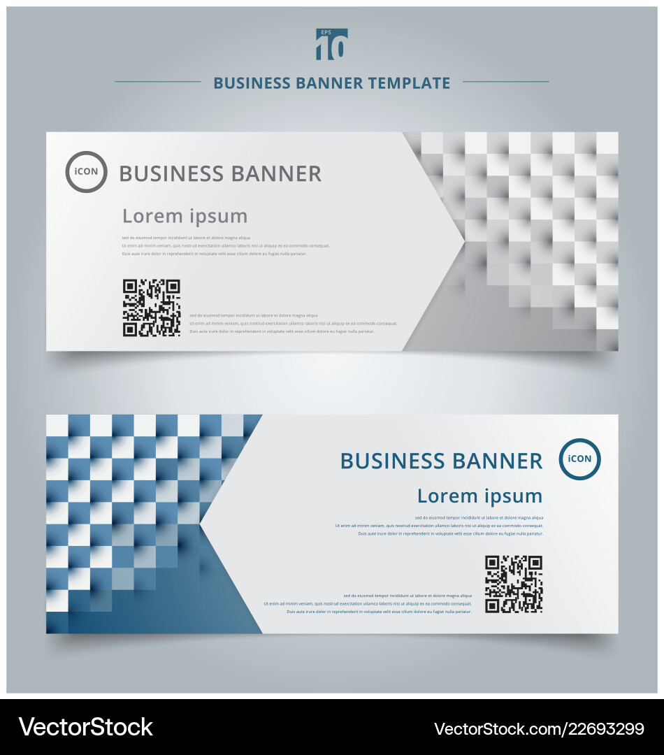 Set Of Banner Web Template Geometric Horizontal Vector Image
