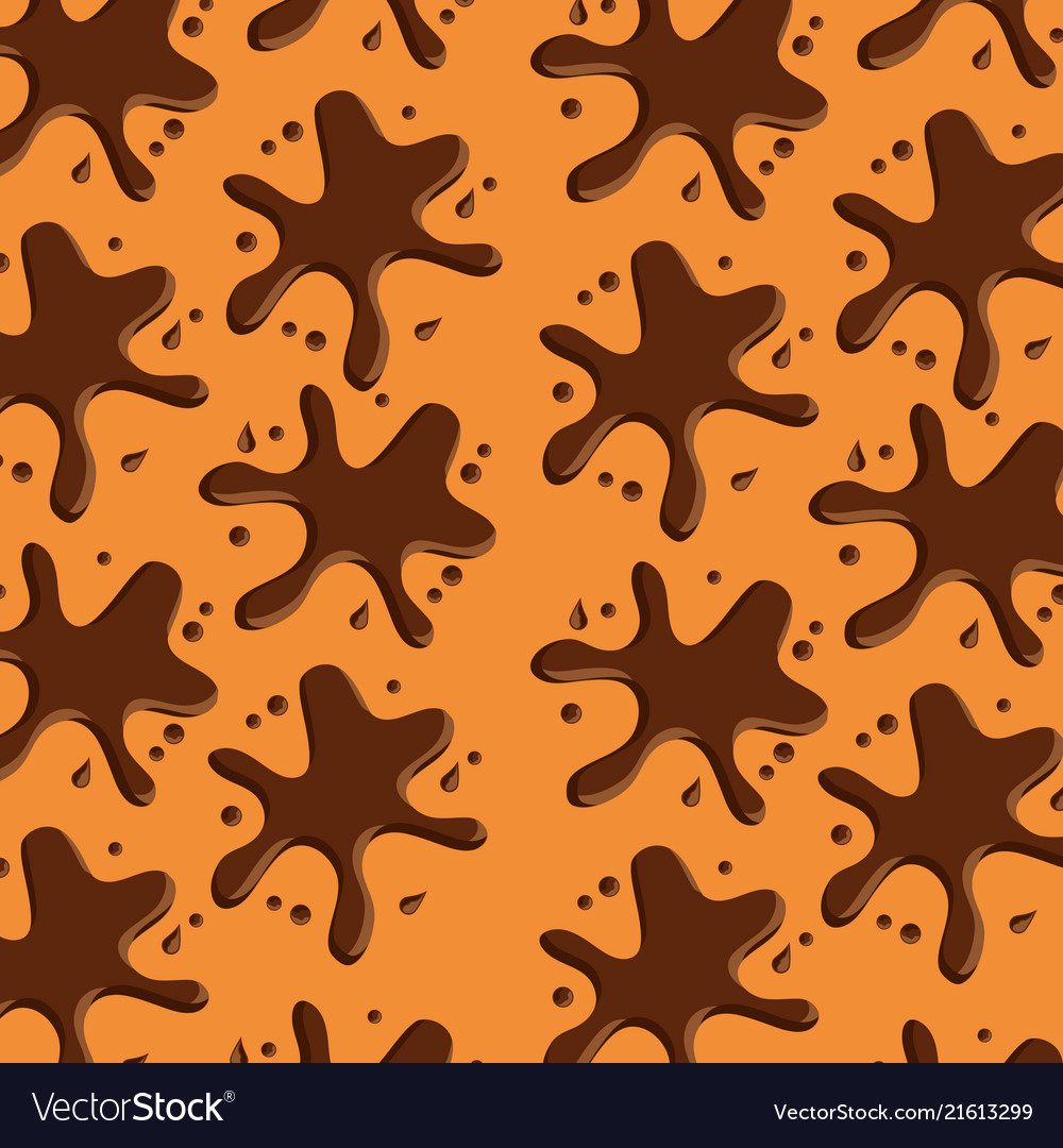 Splashes chocolate dripping seamless pattern