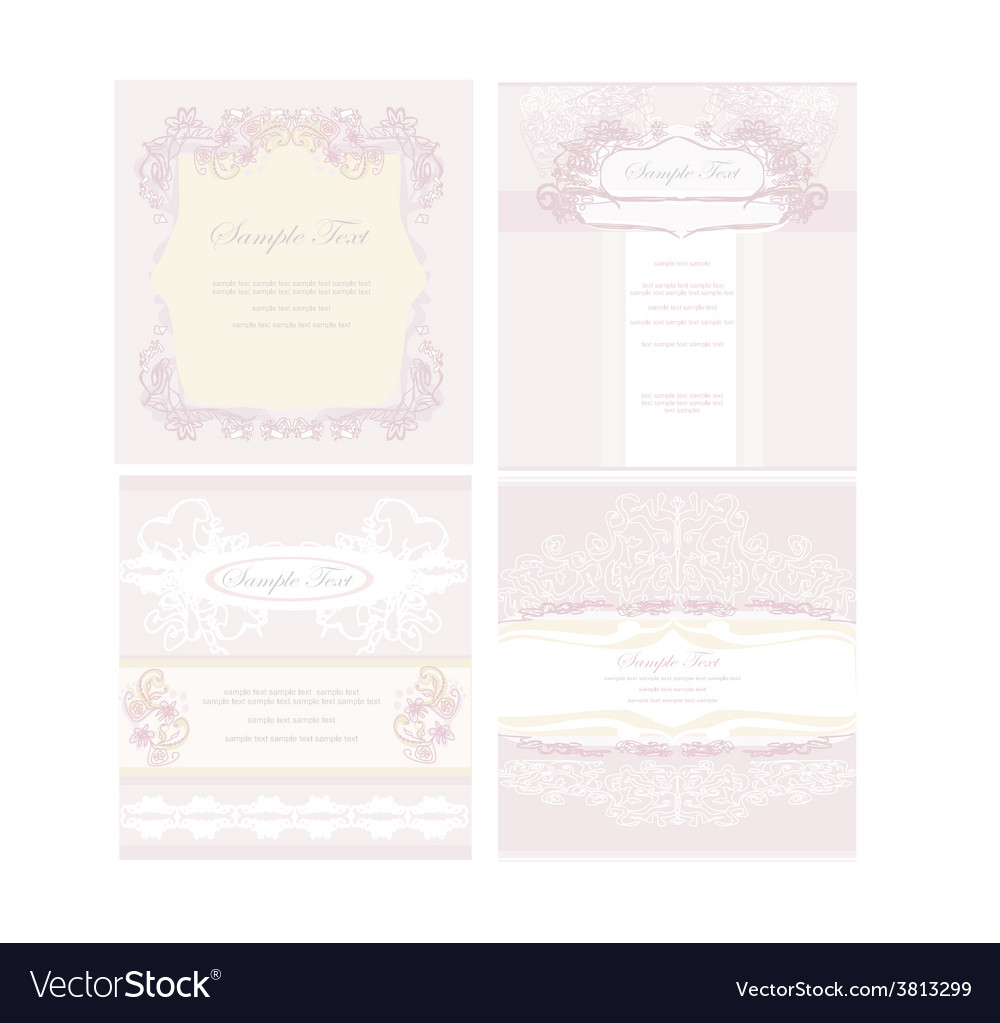 Wedding Reception Card Set Royalty Free Vector Image