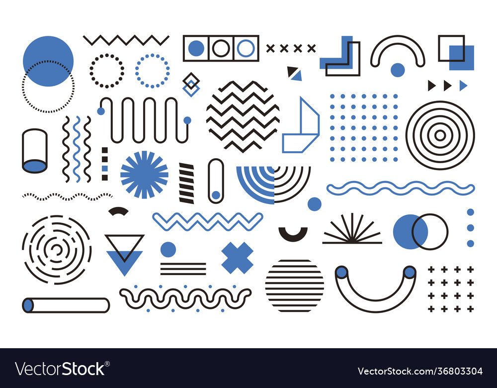 Abstract geometric memphis shapes retro texture Vector Image