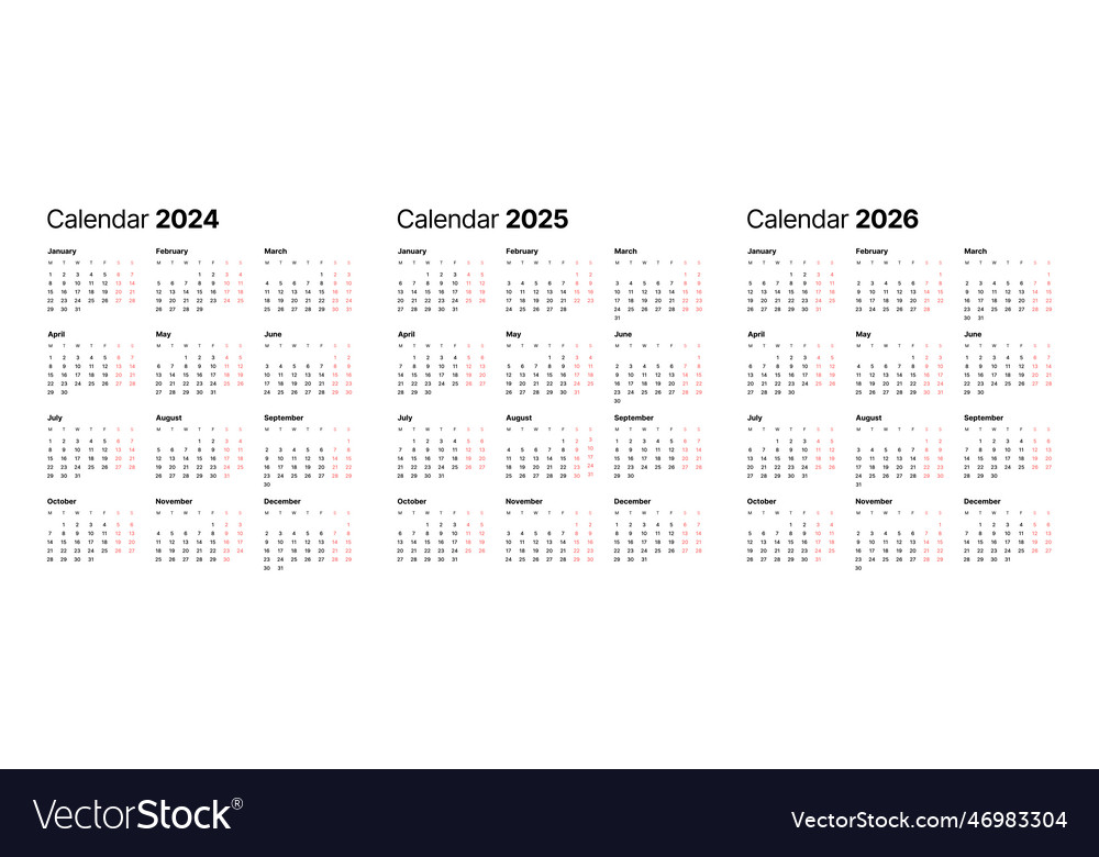 Annual calendar template in a minimalist style Vector Image