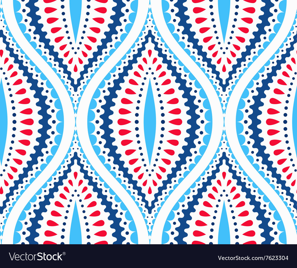 Blue and red decorative pattern Royalty Free Vector Image