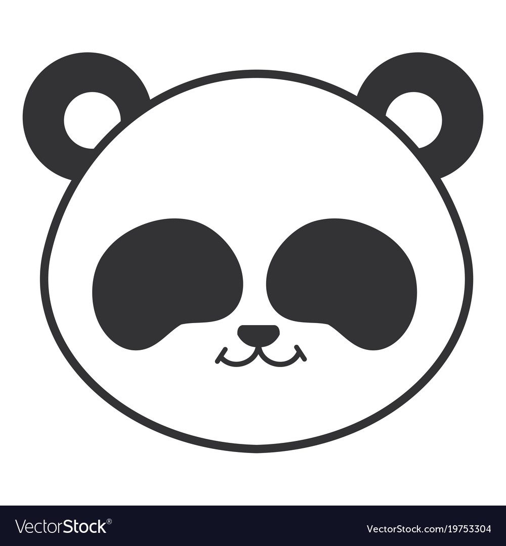 Cute and tender bear panda head character Vector Image