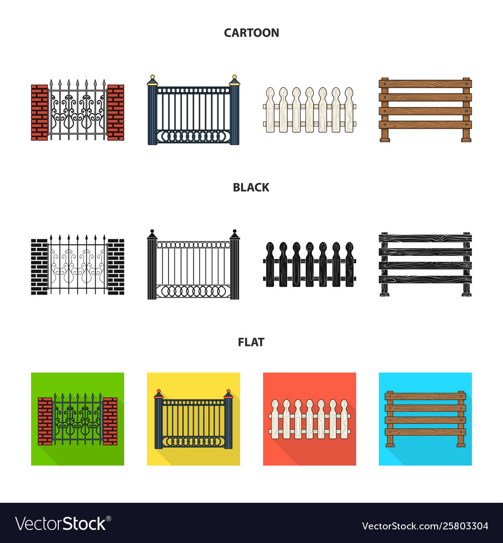 Design gate and fence symbol set