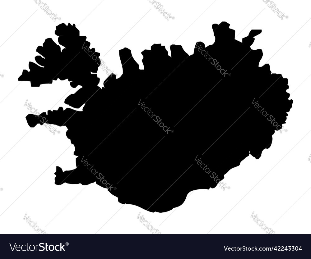 Iceland silhouette map