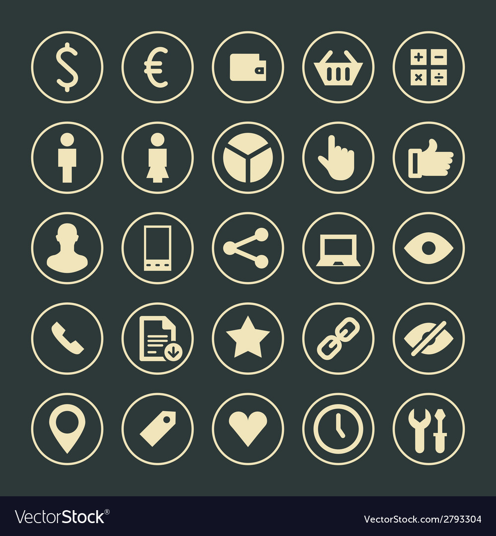 Web site icons set design elements Royalty Free Vector Image