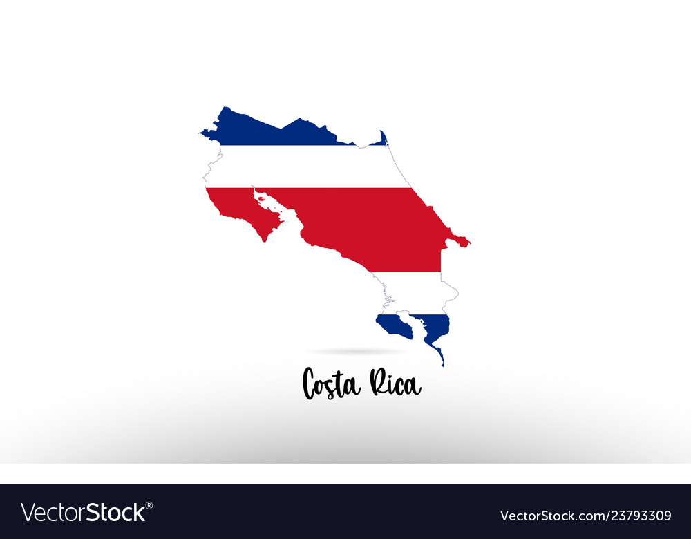 Costa rica country flag inside map contour design