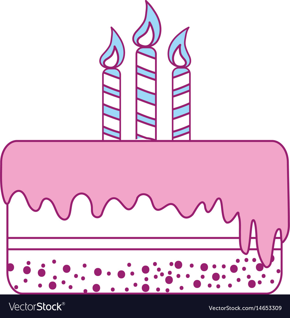 Delicious Pastel With Candles To Happy Birthday Vector Image