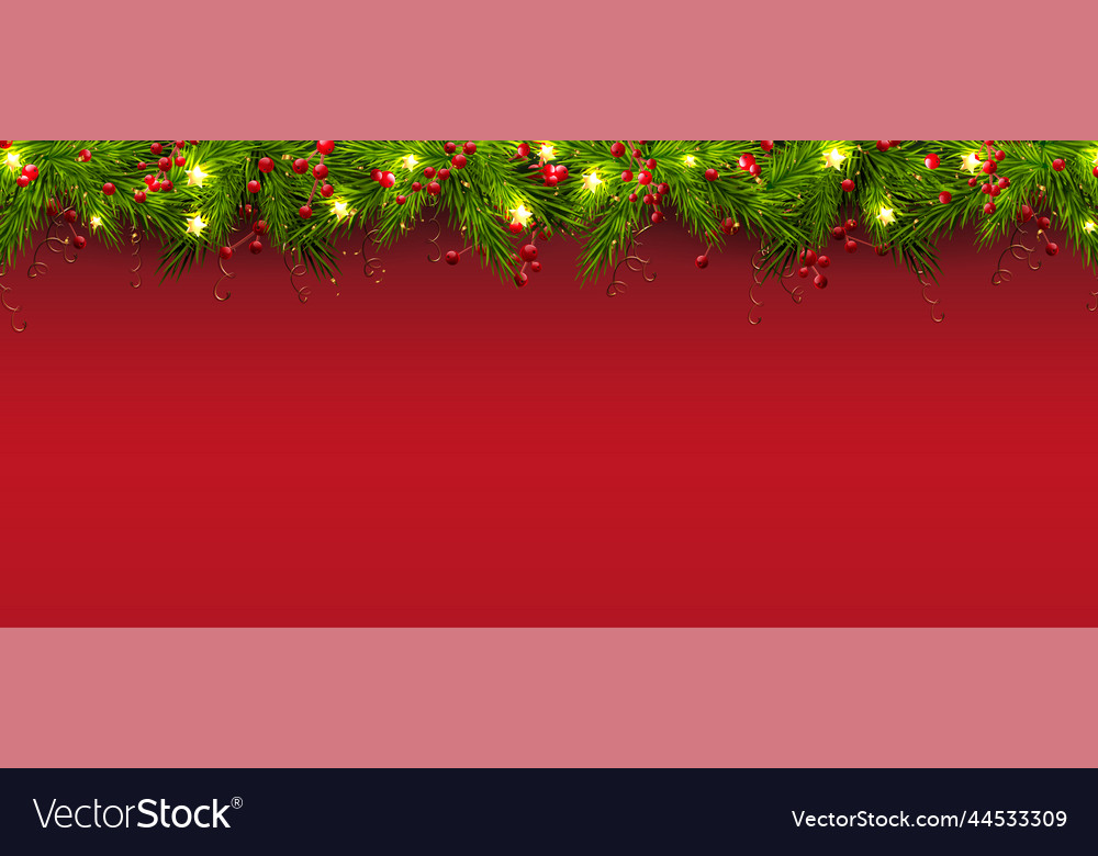 Festive christmas with christmas tree garland Vector Image