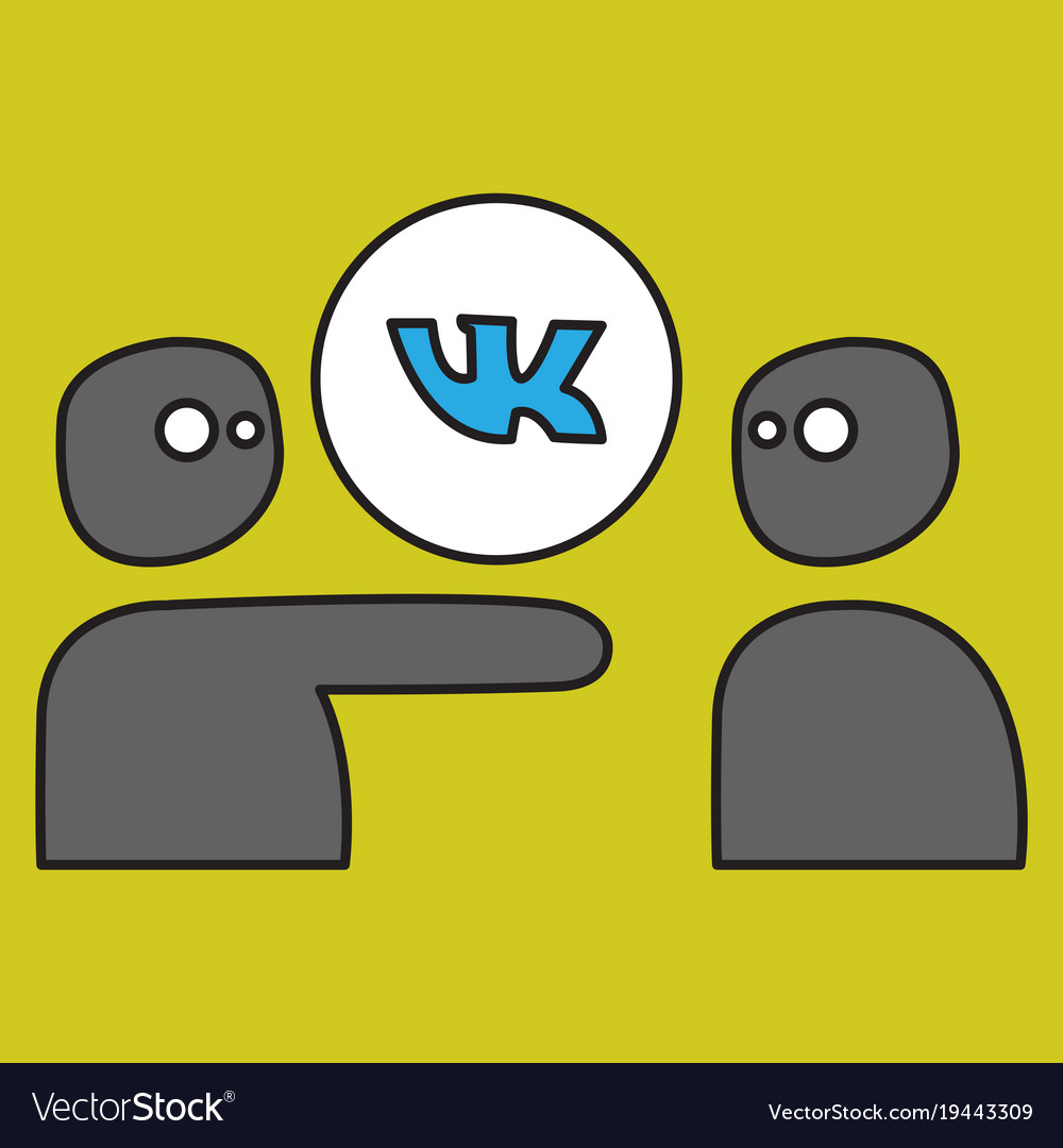 Flat vkontakte icon on background Royalty Free Vector Image