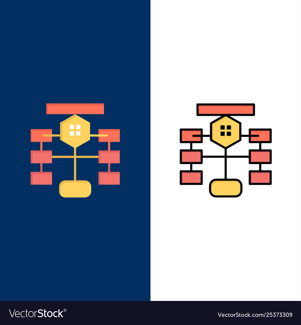Flowchart flow chart data database icons flat