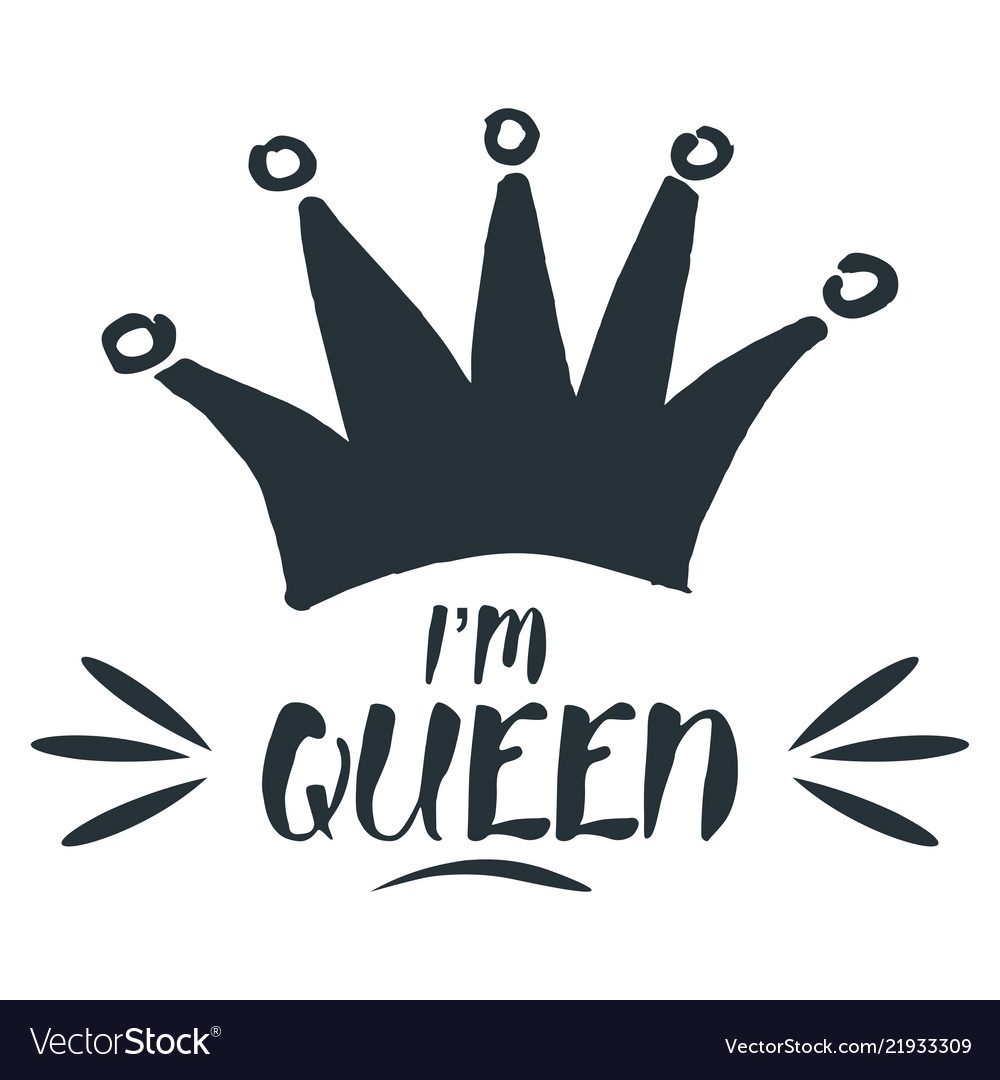 I am queen royal crown drawn by hand