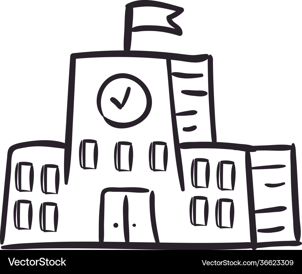 Isolated school building Royalty Free Vector Image