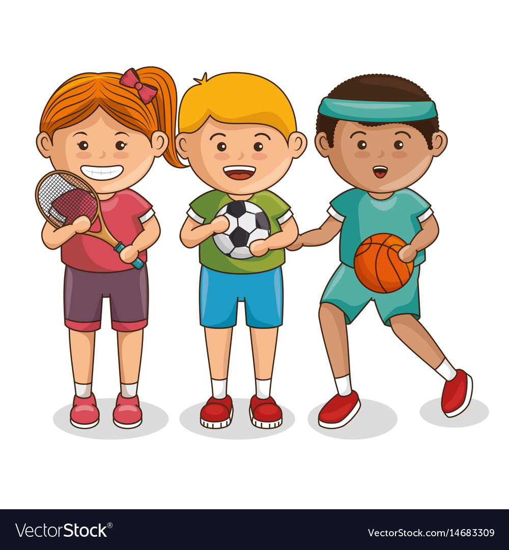 Small group of athletes Royalty Free Vector Image