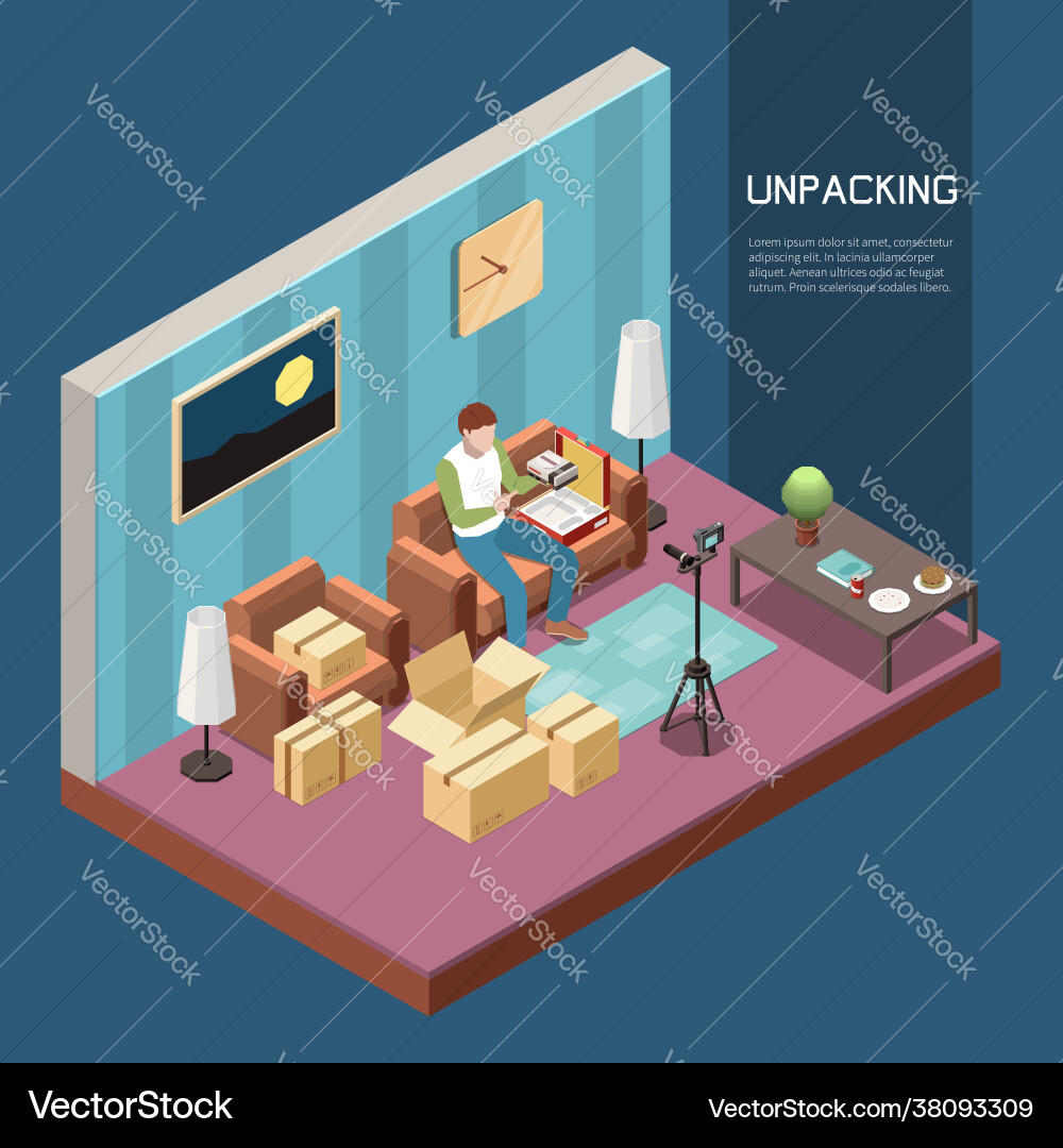 Vlogging isometric composition Royalty Free Vector Image