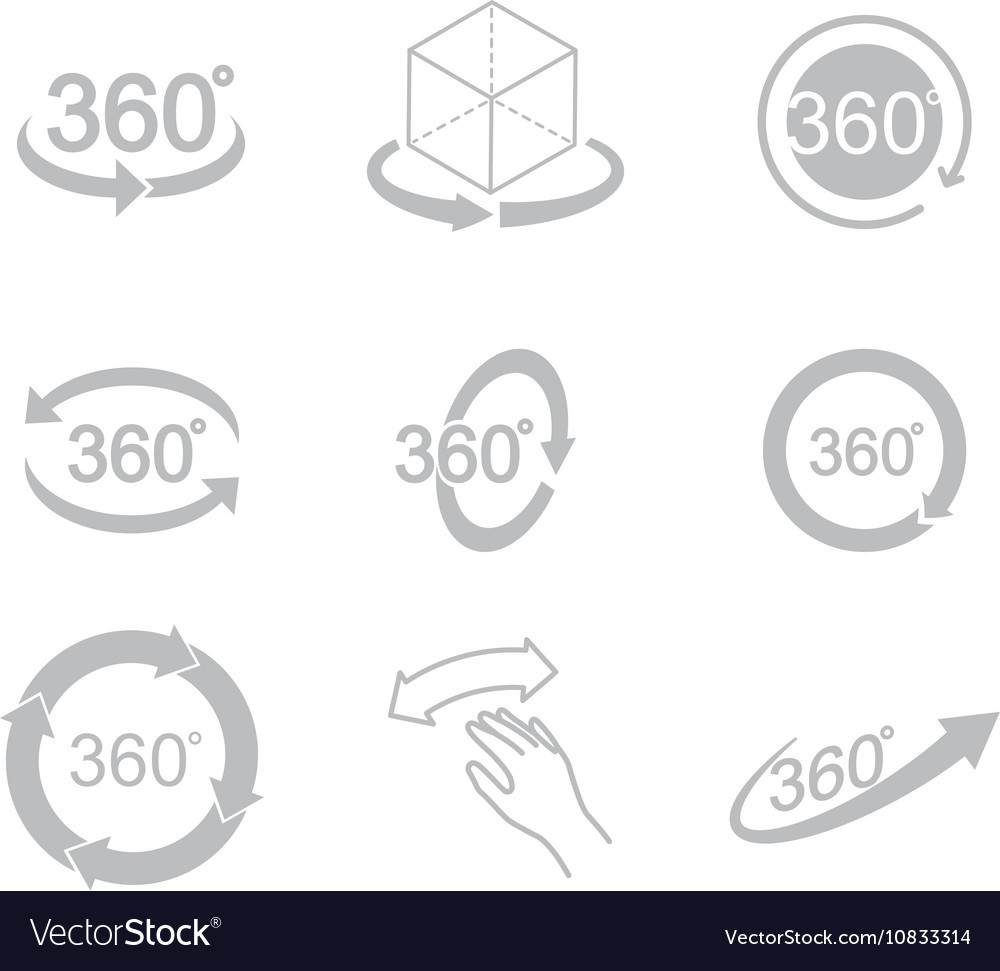 360 degrees view sign icon