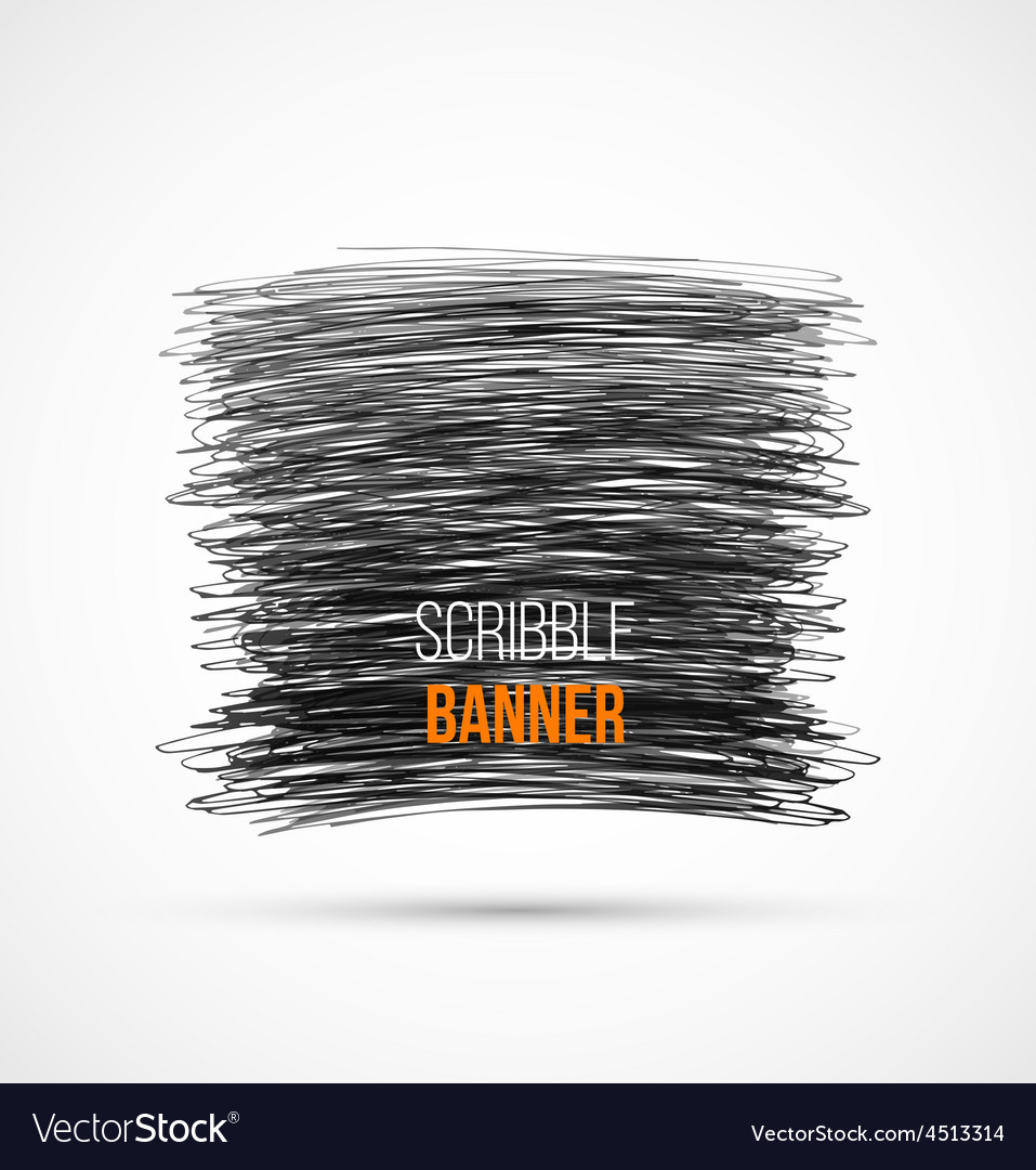 Abstract black hand-drawn scribble banner Vector Image