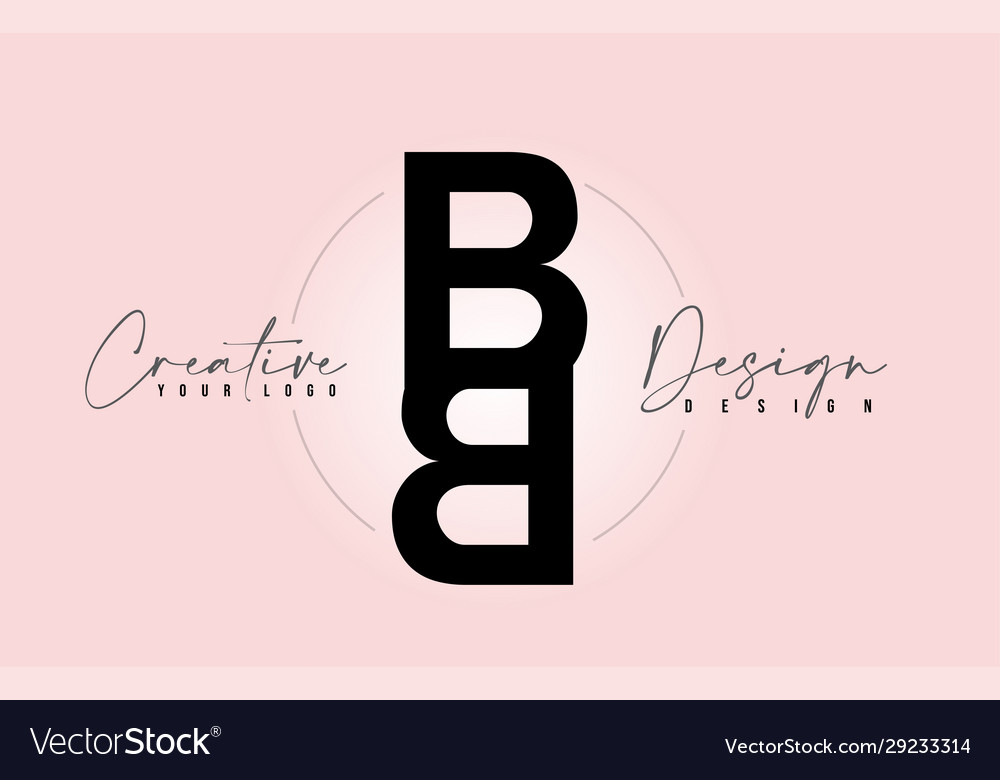 Bb letter design icon logo with letters one on Vector Image