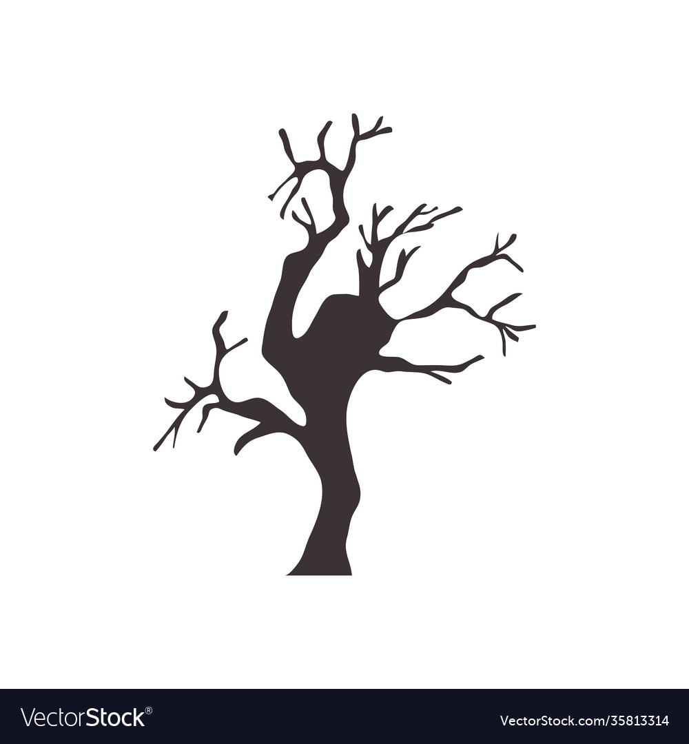 Icon dry tree flat style Royalty Free Vector Image