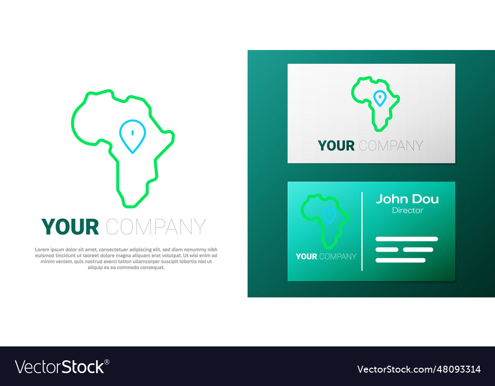 Line map of africa icon isolated on white Vector Image