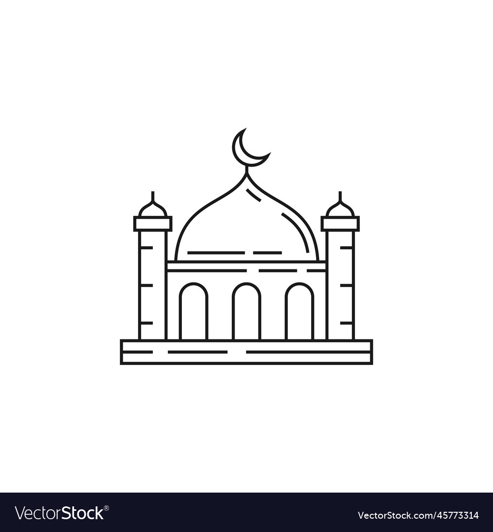 Muslim mosque flat icon Royalty Free Vector Image