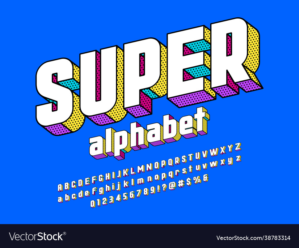 Pop art font Royalty Free Vector Image - VectorStock