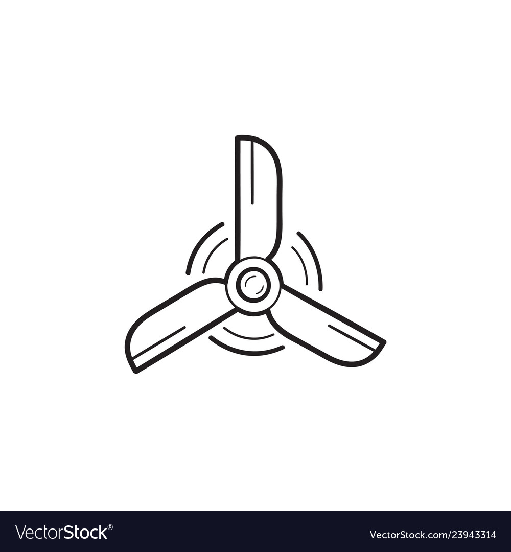 Wind Turbine Hand Drawn Outline Doodle Icon Vector Image