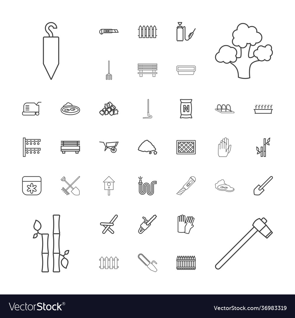 37 garden icons Royalty Free Vector Image - VectorStock