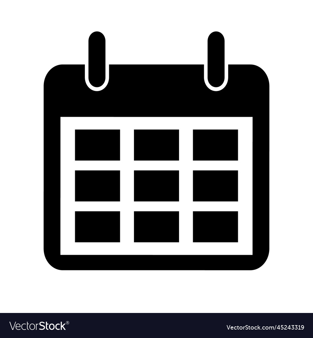 Calendar and agenda silhouette icon Royalty Free Vector