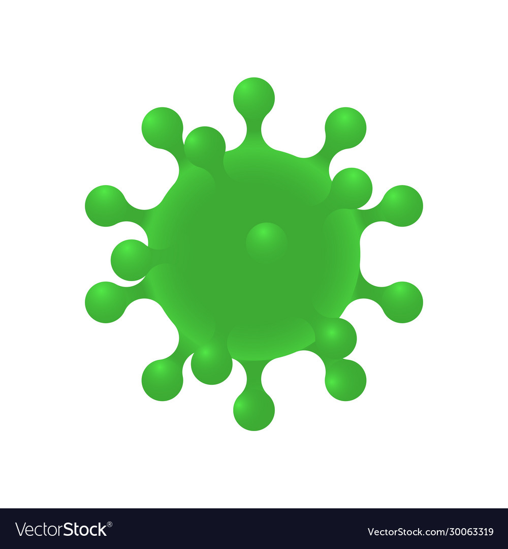 Coronavirus realistic 3d green virus cell corona