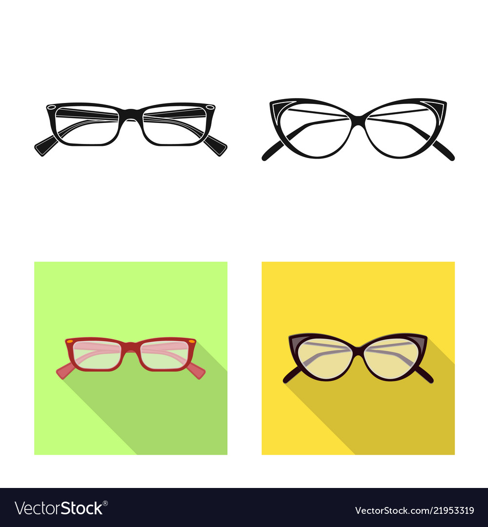 Design of glasses and frame symbol set