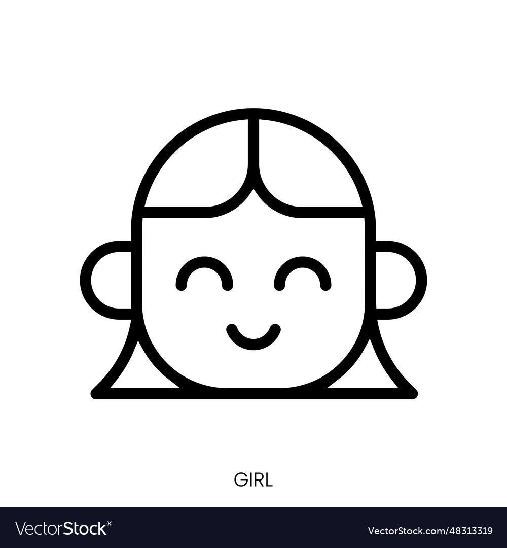 Girl icon line art style design isolated on white Vector Image