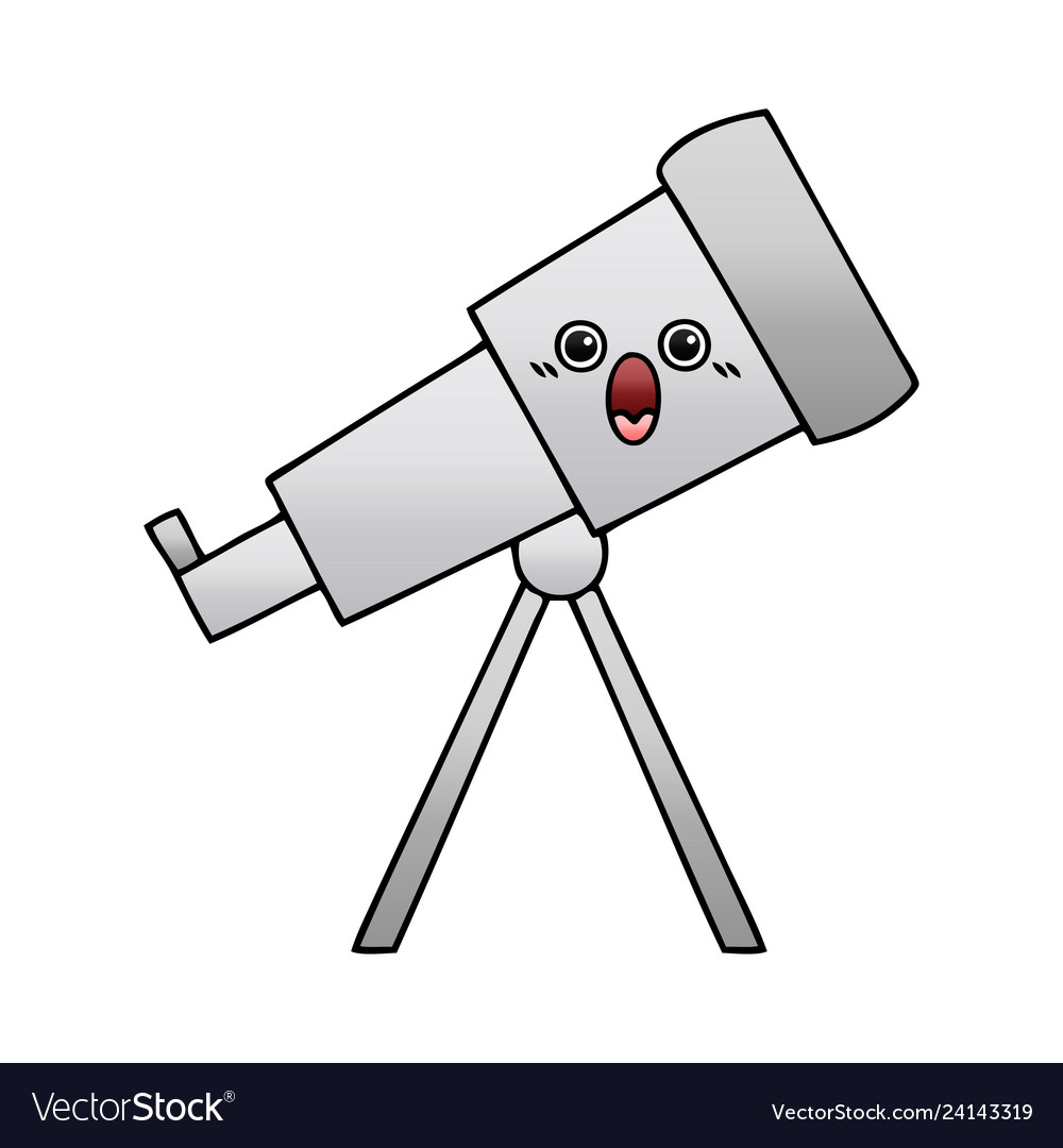 Gradient Shaded Cartoon Telescope Royalty Free Vector Image