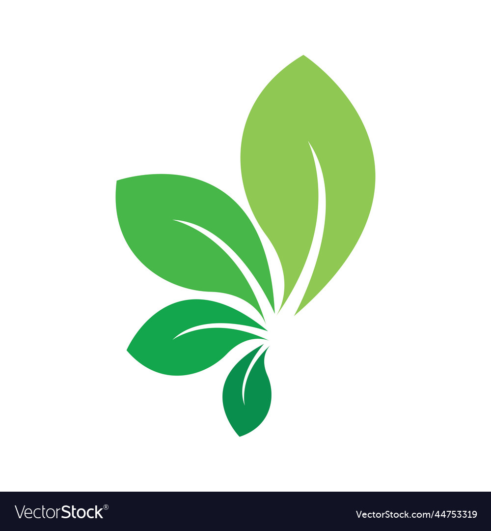 Leaf green logo and symbol Royalty Free Vector Image