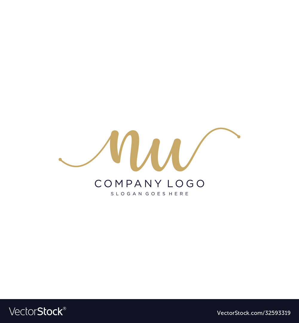 Nu initial handwriting logo design